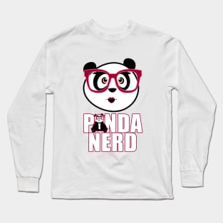 Panda Nerd Girl Long Sleeve T-Shirt